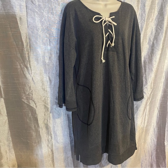 Simple by Suzanne Betro tunic dress with pockets SZ L, no fabric tag GUC - Picture 2 of 12